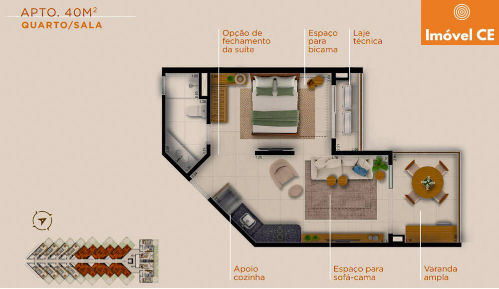 Apartamento à venda com 1 quarto, 40m² - Foto 4