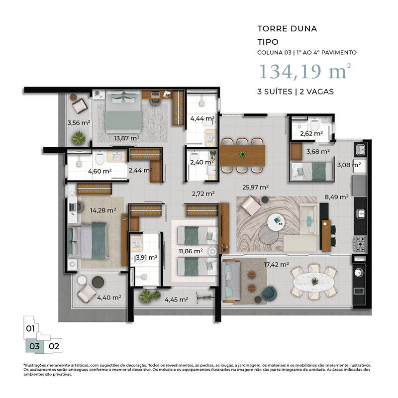 Apartamento à venda com 3 quartos, 134m² - Foto 8